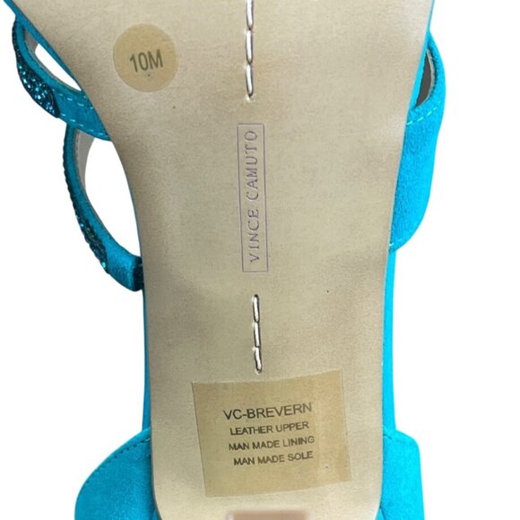 Vince Camuto Women’s Evening Jade Blue Suede Brevern Strappy Heels Sz 10M - New - Picture 8 of 10